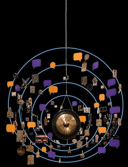 Floothink — ideas mobile with gong and speech bubbles